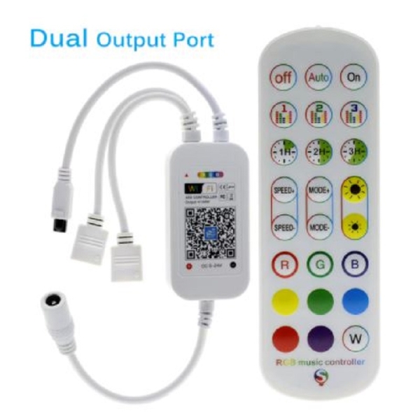 WiFi Smart LED Controller 4 Pin RGB Strip Light 5-24V APP 24-key Remote Voice control work with Alexa Echo